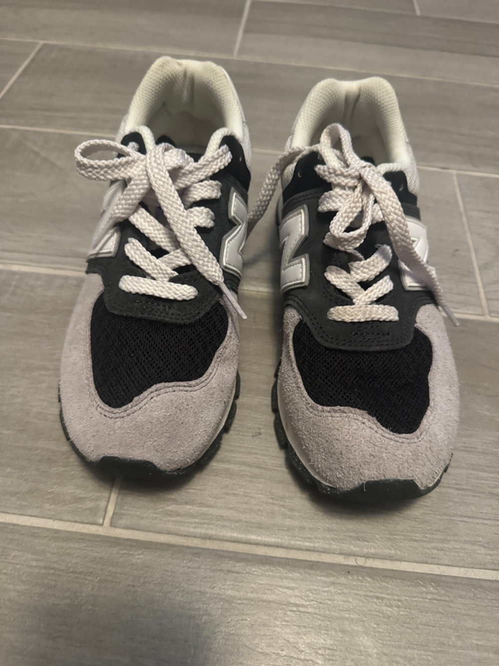 New Balance Black and Gray Lace-Up Running Sneakers